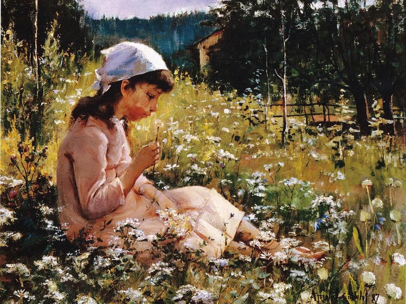 1850-Amélie Lundahl - Tra i fiori